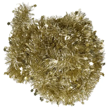 Decoris Kerstslinger - sterren - goudkleurig - 270 cm 2