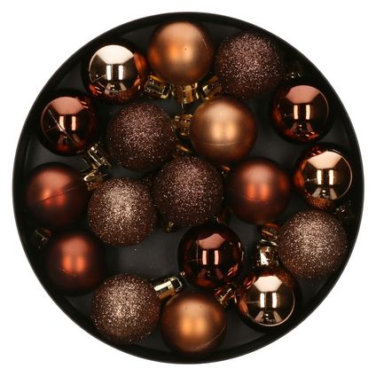Atmosphera Kerstballen - 18ST - bronskleurig - glans en mat