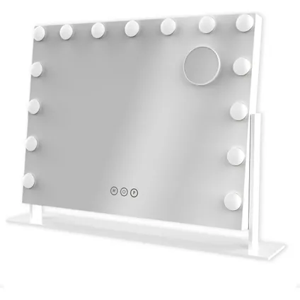 Novalie Grote Hollywood Spiegel met Verlichting - 65 cm x 50 cm - Wit