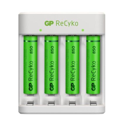 Chargeur USB rechargeable GP ReCyko + 4 piles AAA (850mAh)