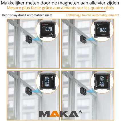 MAKA Digitale Hellingmeter - Hoekmeter - Magnetisch - Incl. Batterijen 3