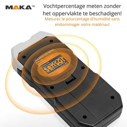 MAKA 2 in 1 digitale vochtmeter - Voor hout en bouwmaterialen 2