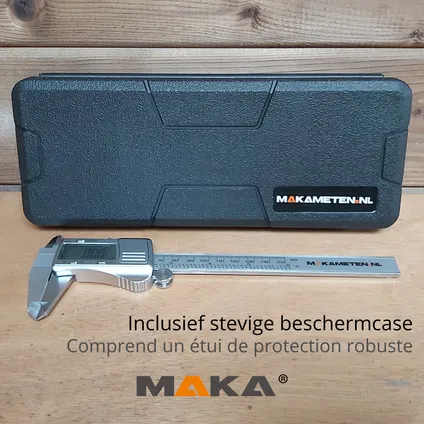 MAKA Digitale Schuifmaat - 150mm - RVS - Extra batterijen - Opbergcase 6