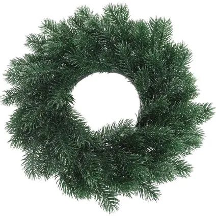 Kunst kerstkransen - 2x - met verlichting - groen - 35 cm 2