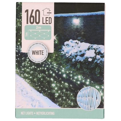 Christmas Lights Kerstverlichting - lichtnet - 200 x 100 cm - helder wit