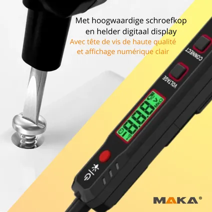 MAKA Digitale Spanningszoeker schroevendraaier - 12-300V - Digitaal display 2