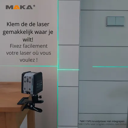 MAKA Laserklem - Klemt tot 50mm - Tripod alternatief - Meetgereedschap Statief 3
