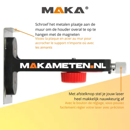 Support laser MAKA - Magnétique pour accrocher - Alternative au trépied - Trépied pour outils de mesure 3