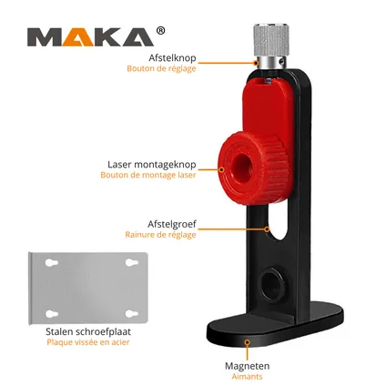 Support laser MAKA - Magnétique pour accrocher - Alternative au trépied - Trépied pour outils de mesure 5