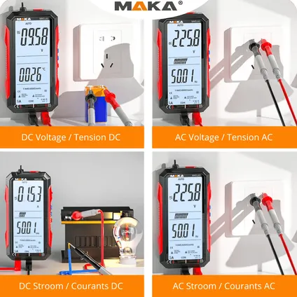 MAKA Digitale Multimeter - Groot display - 6000counts - True RMS 6