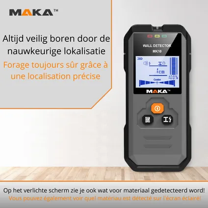 Détecteur de conduites numérique MAKA - Détection du cuivre, du métal et du bois jusqu'à 120 mm 4