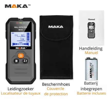 MAKA Digitale leidingzoeker - Koper, Metaal & Hout detectie tot 120mm 6
