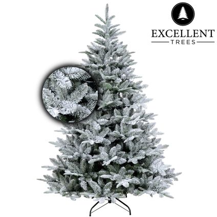 Excellent Trees® Sapin de Noël Otta avec neige 210 cm - avec base en métal