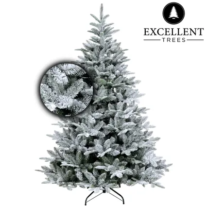 Excellent Trees® Sapin de Noël Otta avec neige 210 cm - avec base en métal
