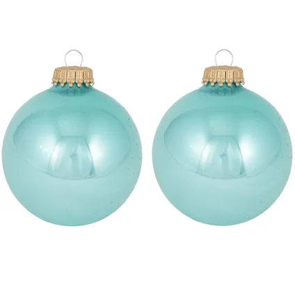 Krebs Kerstballen - 8 stuks - blauw - 7 cm