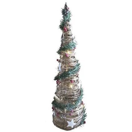 Gerimport Kerstverlichting kegel - met decoratie - LED - H80 cm 3