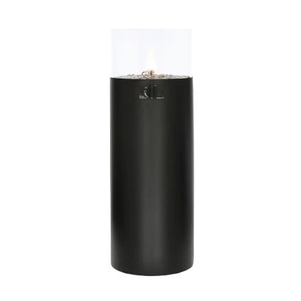 Cosiscoop Pillar L noir - cheminée à gaz - grande lanterne à gaz en forme de pilier