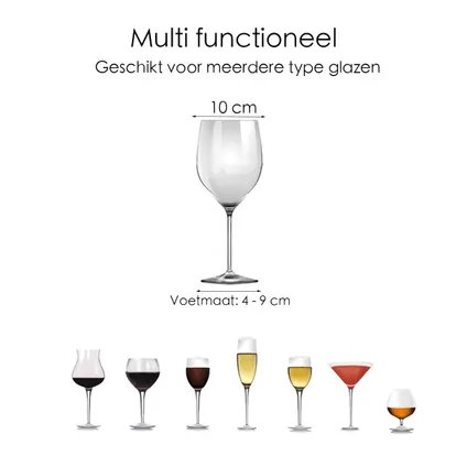Support suspendu pour verres à vin - Flokoo - Noir - 18 verres - Porte-verre à vin 4