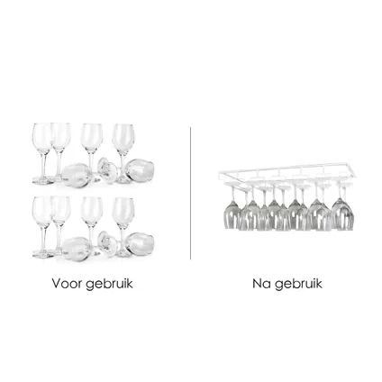 Support suspendu pour verres à vin - Flokoo - Blanc - 18 verres - Porte-verre à vin 6