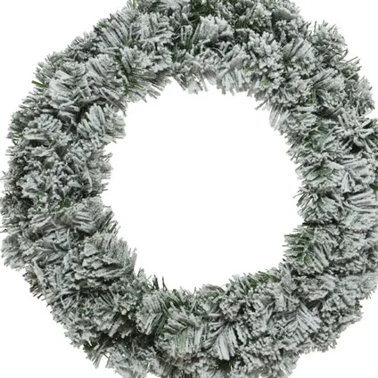 Decoris Kerstkrans - groen - met nepsneeuw - 35 cm 2