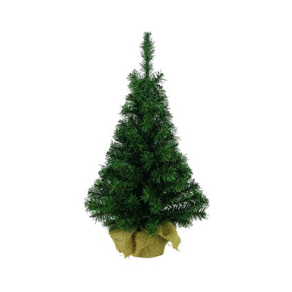 Everlands Kerstboom-kunstboom - in jute zak - 60 cm