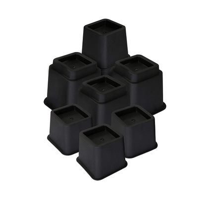 Flokoo Meubelverhoger Set - Verstelbare Poten - 8 stuks - Zwart