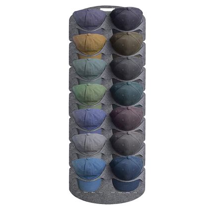 Cap Rack - Flokoo - Organisateur de casquettes pour la porte - Gris - 14 casquettes
