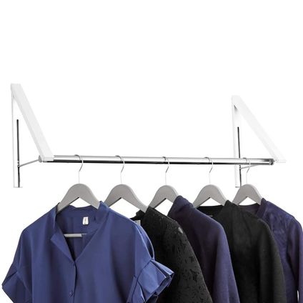 Flokoo Kledingrek Inklapbaar Dubbel - Wit - Ruimtebesparende Kledinghanger - Droogrek voor kleding