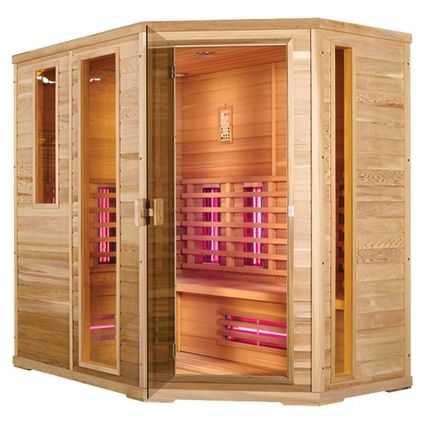 Novum Health Company 8 infrarood sauna met DUO stralers (Rechts) - Hemlock