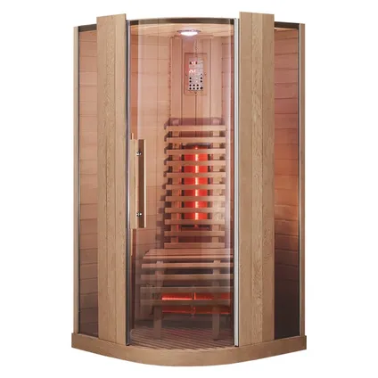 Novum Health Company 9 infrarood sauna met DUO stralers - Hemlock 2