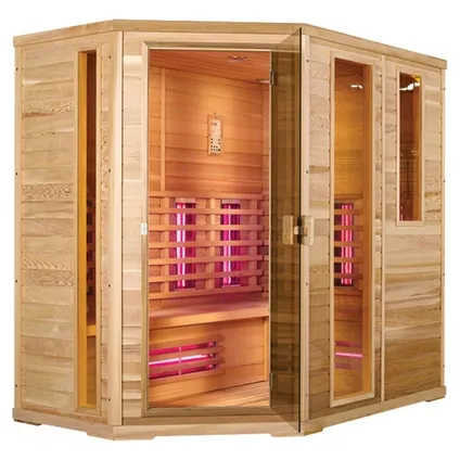 Novum Health Company 2 infrarood sauna met DUO stralers (links) - Hemlock 2