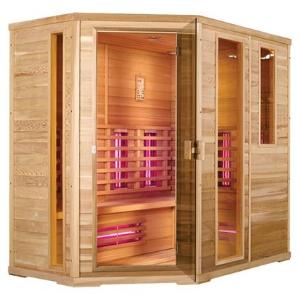 Health Company 8 sauna infrarouge avec émetteurs Full Spectrum (gauche) - Hemlock