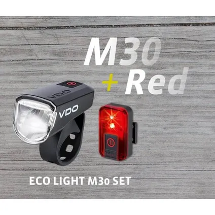 Ensemble d'éclairage VDO Eco Light M30 USB + ROUGE USB 2