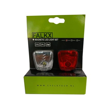 FALKX Magnet verlicthing. Set voor en achter. 0.5W led (hangverpakking)