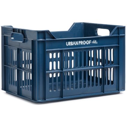 UrbanProof Fietskrat Recycled 30 liter polypropyleen donkerblauw