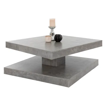 ML-Design Kvadratisk salongbord 360° dreibar grå betongplate 78 x 78 x 36 cm 5