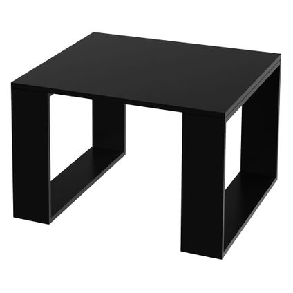 Table basse de salon ML-Design moderne table d'appoint MDF noir/pieds métal noir 65x40 cm