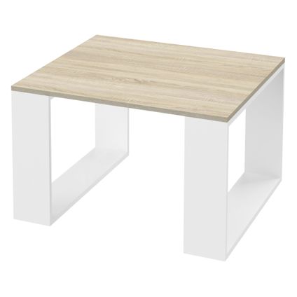 Table basse de salon ML-Design moderne table d'appoint MDF chêne/pieds métal blanc 65x40cm