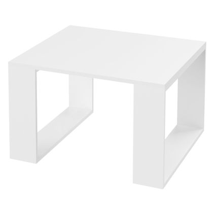 Table basse de salon ML-Design moderne table d'appoint MDF blanc/pieds métal blanc 65x40cm