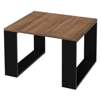 Table basse de salon ML-Design moderne table d'appoint en MDF noyer et pieds noir 65x40 cm