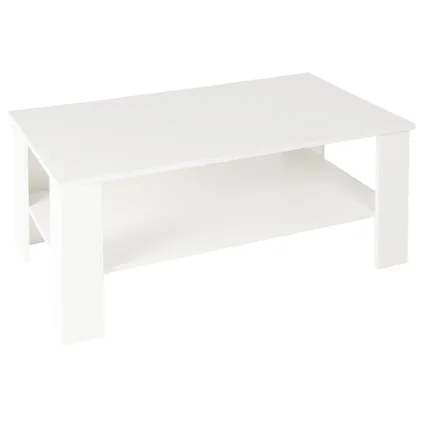 Table basse de salon ML-Design blanc table d'appoint console avec étagère 100 x 57 x 43 cm