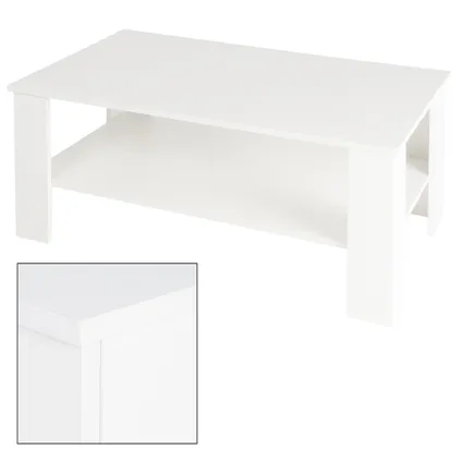 Table basse de salon ML-Design blanc table d'appoint console avec étagère 100 x 57 x 43 cm 4