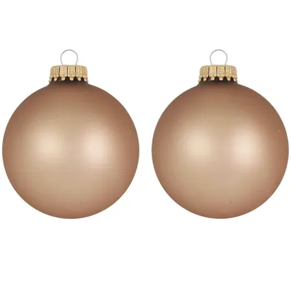 Krebs Kerstballen - 8 stuks - bruin - 7 cm 2