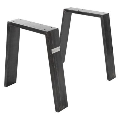 Jeu ML-Design 2x Pieds de Table Loft 44x42 cm, Poudre Clair Mat, Profil 8x2 cm, Acier