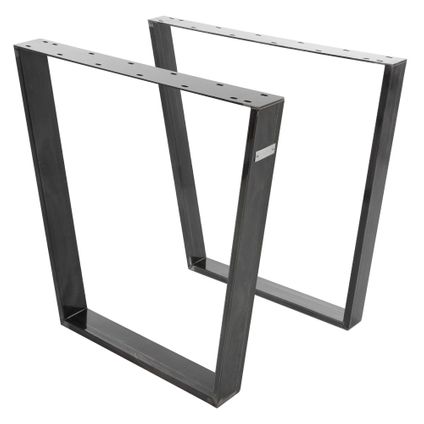 Jeu ML-Design 2x Pieds de Table Trapèze 75x72 cm, Profil 8x2 cm, Acier
