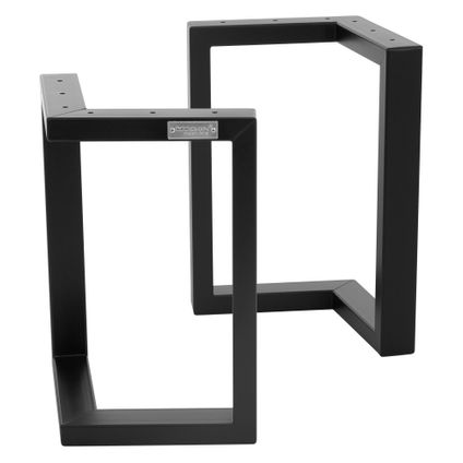 Jeu ML-Design 2x Pieds de Table ARROW, Forme de V, Noir, 38x43 cm, Métal