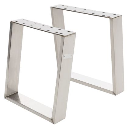 Jeu ML-Design 2x Pieds de Table 80GRAD Inclinaison, 40x43 cm, Argent