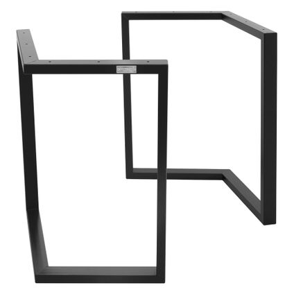 Jeu ML-Design 2x Pieds de Table ARROW, Forme de V, Noir, 70x72 cm, Métal