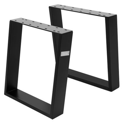 Jeu ML-Design 2x Pieds de Table 80GRAD Inclinaison, 40x43 cm, Noir, Profil 8x2 cm