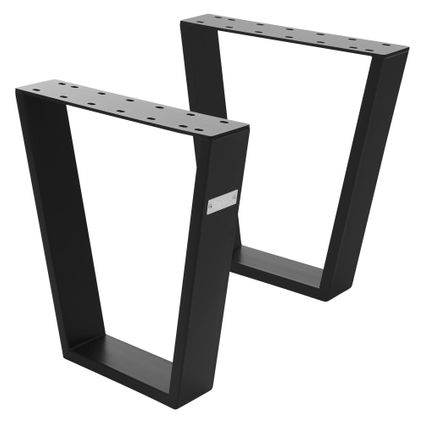 ML-Design Set van 2 Trapeziumvormige tafelpoten 40 x 43 cm, V-vorm, zwart
